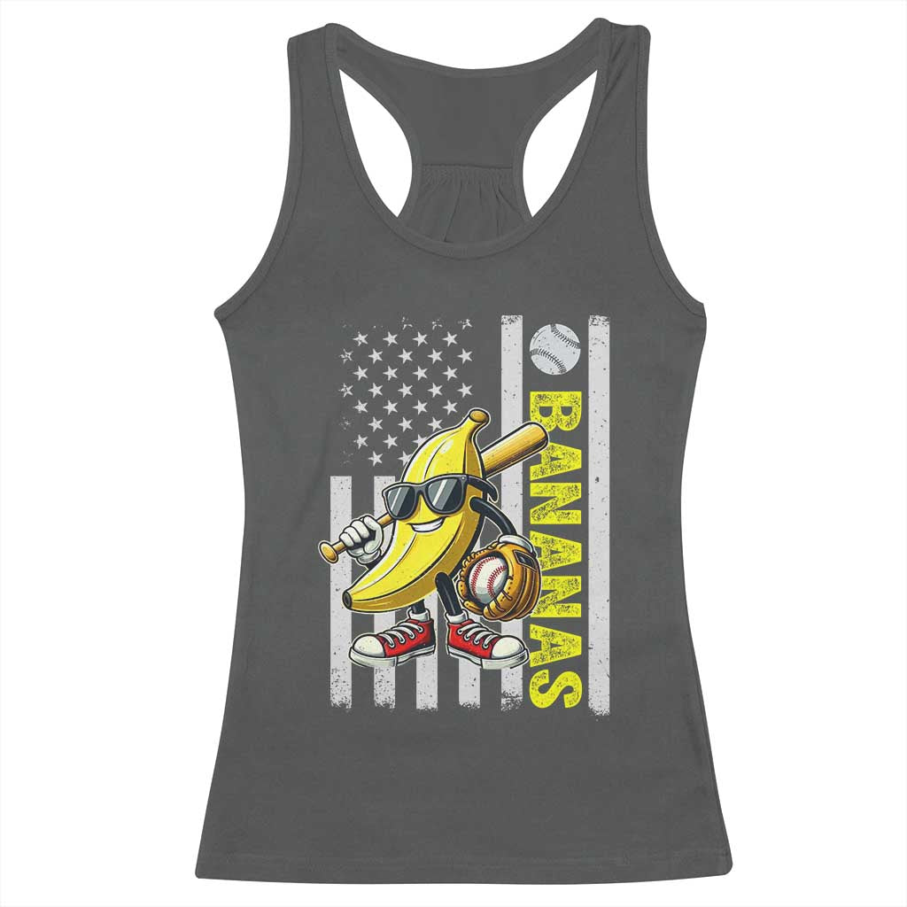 Funny Bananas Lover Baseball Vintage American Flag Racerback Tank Top TS11 Dark Heather Print Your Wear