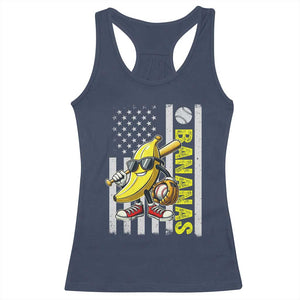 Funny Bananas Lover Baseball Vintage American Flag Racerback Tank Top TS11 Navy Print Your Wear