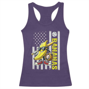 Funny Bananas Lover Baseball Vintage American Flag Racerback Tank Top TS11 Purple Print Your Wear