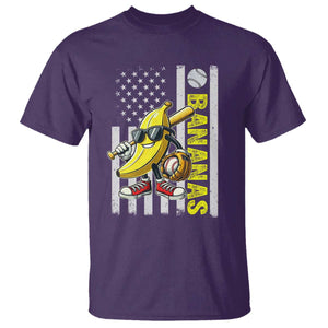 Funny Bananas Lover Baseball Vintage American Flag T Shirt TS11 Purple Print Your Wear