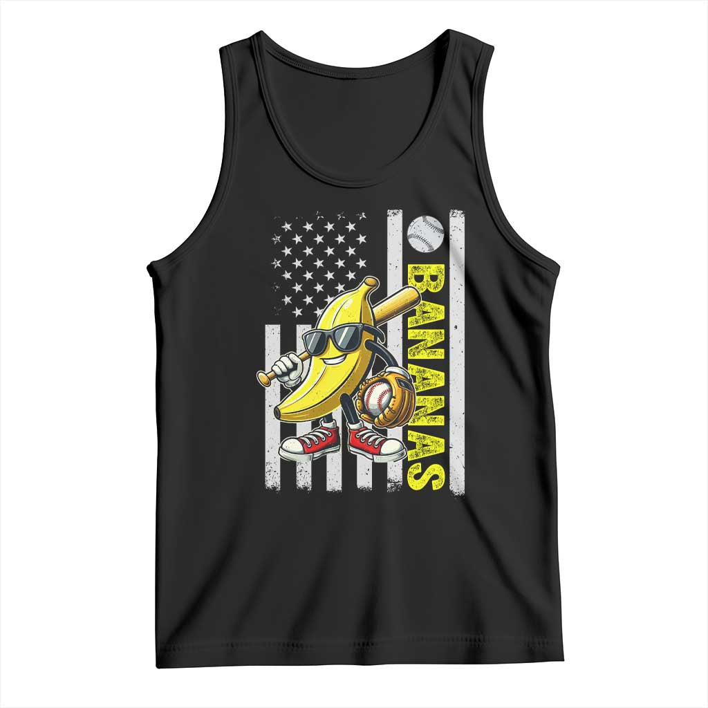Funny Bananas Lover Baseball Vintage American Flag Tank Top TS11 Black Print Your Wear