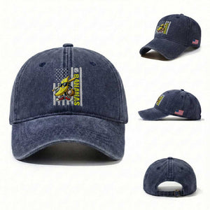 Funny Bananas Lover Baseball Vintage American Flag Washed Cotton Baseball Cap TS11 Washed Cap Universal Fit Navy Print Your Wear