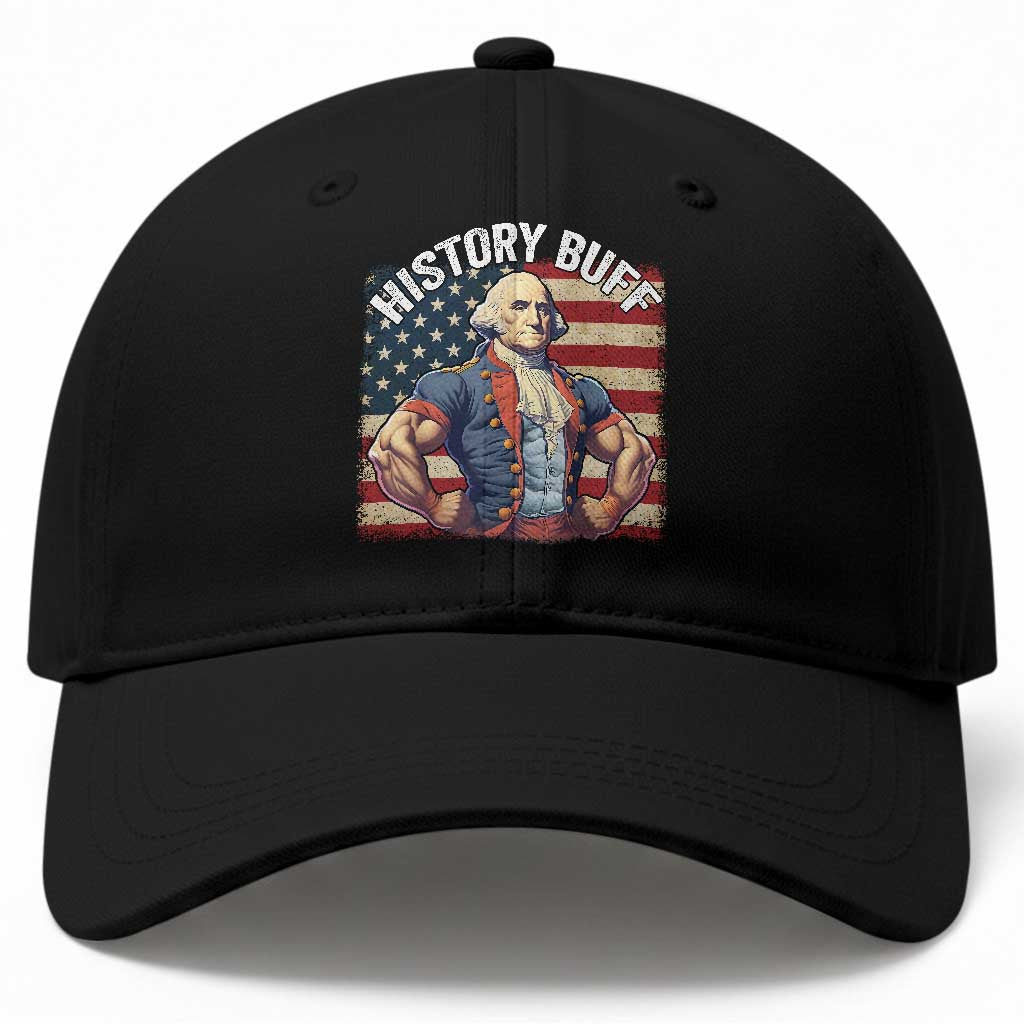 Funny George Washington Weightlifting History Buff Baseball Cap 4th of July Patriotic TS11 Print Your Wear