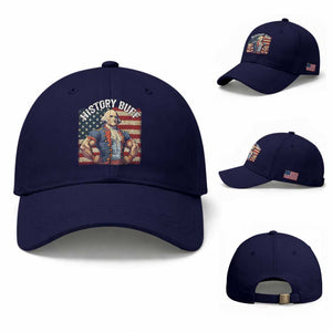 Funny George Washington Weightlifting History Buff Baseball Cap 4th of July Patriotic TS11 Baseball Cap Universal Fit Dark Blue Print Your Wear