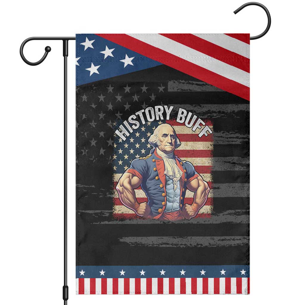 Funny George Washington Weightlifting History Buff Patriotic Garden Flag 4th of July Patriotic TS11 Distressed Black Blue Print Your Wear