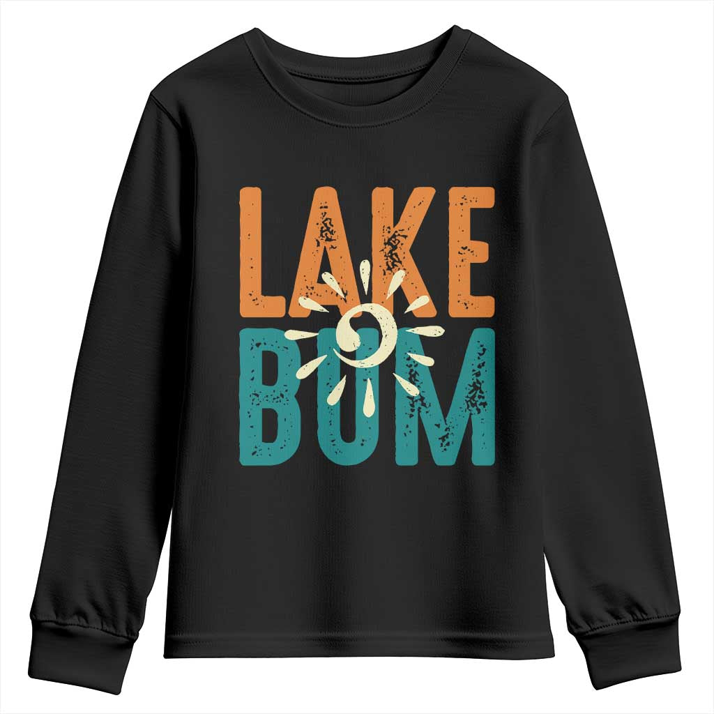 Funny Lake Bum Summer Vacation Youth Sweatshirt Lake Life Sun Light TS11 Black Print Your Wear