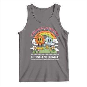 Chinga La Migra Chinga Tu Maga Tank Top Immigration Rights TS11 Deep Heather Print Your Wear