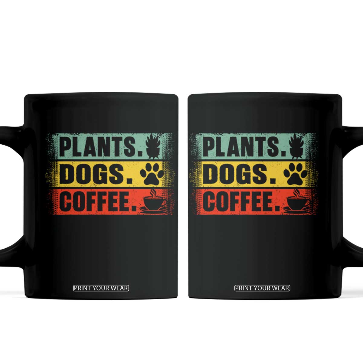 Plants Dogs Coffee Coffee Mug Retro Gardening And Dog Lover TS11 Black Print Your Wear