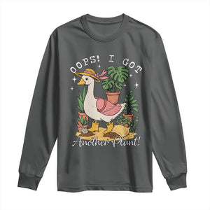 Funny Oops I Got Another Plant Long Sleeve Shirt Silly-Goose Gardener Plant Lady TS11 Dark Heather Print Your Wear