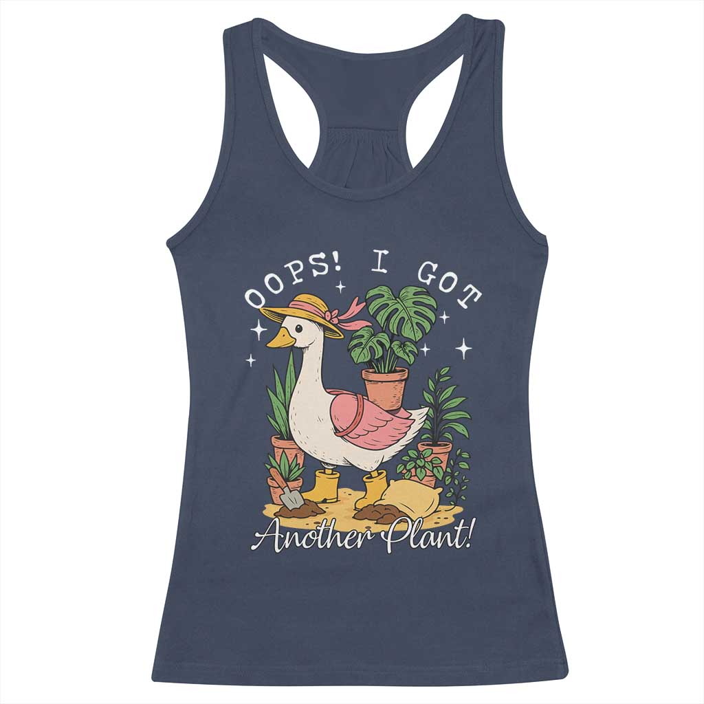 Funny Oops I Got Another Plant Racerback Tank Top Silly-Goose Gardener Plant Lady TS11 Navy Print Your Wear