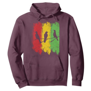 Three Birds Rasta Jamaica Reggae Music Hoodie TS11 Maroon Print Your Wear