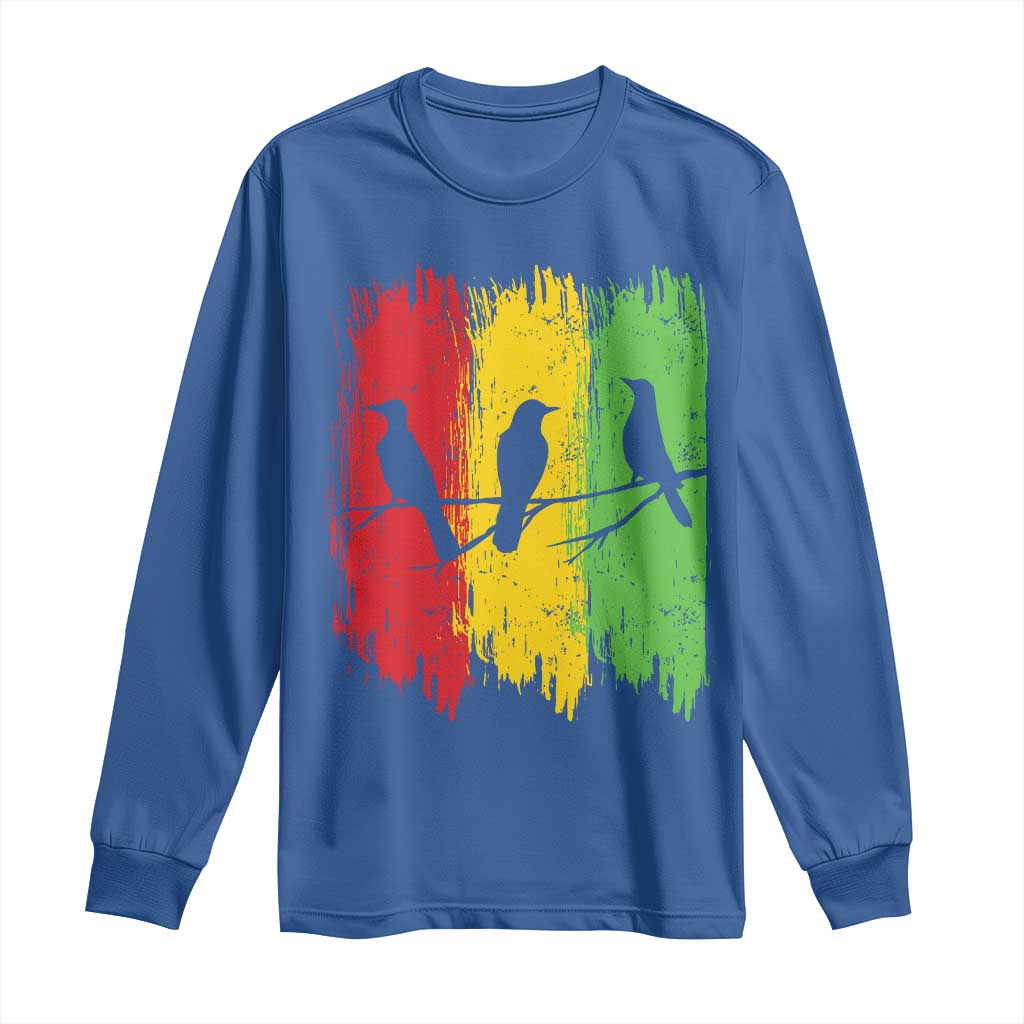 Three Birds Rasta Jamaica Reggae Music Long Sleeve Shirt TS11 Royal Blue Print Your Wear