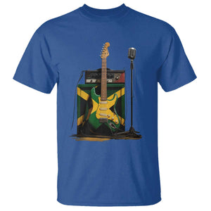 Reggae Guitar Jamaican Flag Amp Microphone Music Lover T Shirt TS11 Royal Blue Print Your Wear