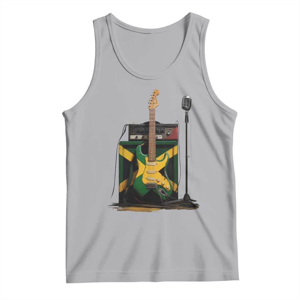 Reggae Guitar Jamaican Flag Amp Microphone Music Lover Tank Top TS11 Athletic Heather Print Your Wear