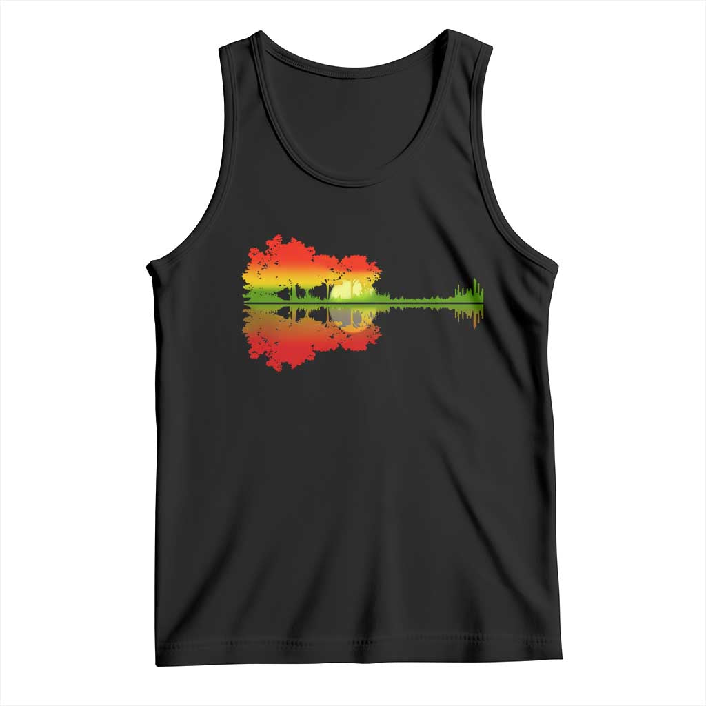 Reggae Music Guitar Lake Shadow Jamaica Rasta Tank Top TS11 Black Print Your Wear