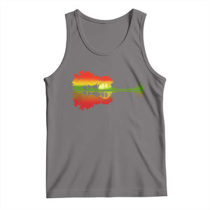 Reggae Music Guitar Lake Shadow Jamaica Rasta Tank Top TS11 Deep Heather Print Your Wear