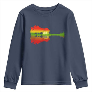 Reggae Music Guitar Lake Shadow Jamaica Rasta Youth Sweatshirt TS11 Navy Print Your Wear