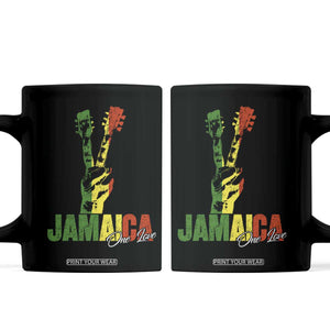 Jamaica One Love Reggae Music Coffee Mug Rasta Peace Hand Guitar TS11 Black Print Your Wear