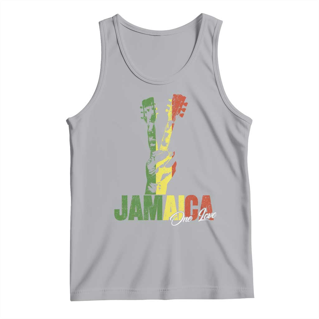 Jamaica One Love Reggae Music Tank Top Rasta Peace Hand Guitar TS11 Athletic Heather Print Your Wear