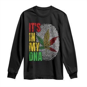 Funny Jamaica Rasta Cannabis Weed Long Sleeve Shirt Its In My DNA TS11 Black Print Your Wear