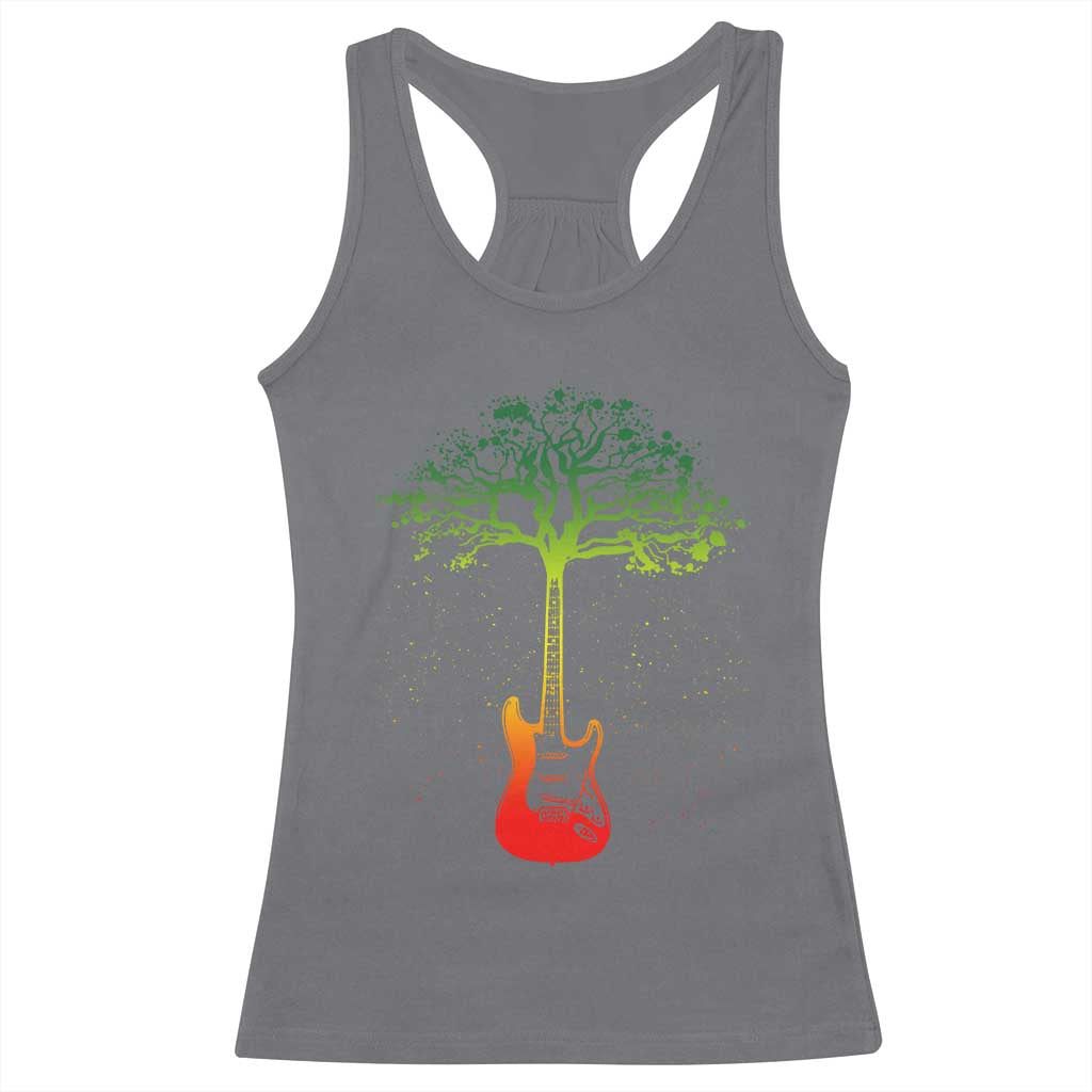 Reggae Music Guitar Rastafarian Roots Rasta Jamaican Racerback Tank Top TS11 Charcoal Print Your Wear