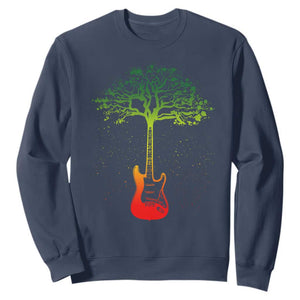 Reggae Music Guitar Rastafarian Roots Rasta Jamaican Sweatshirt TS11 Navy Print Your Wear