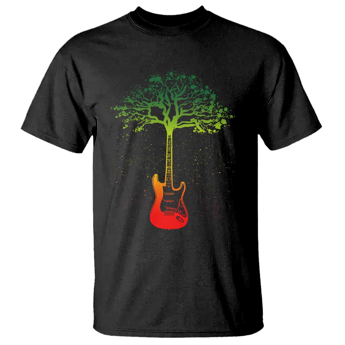 Reggae Music Guitar Rastafarian Roots Rasta Jamaican T Shirt TS11 Black Print Your Wear