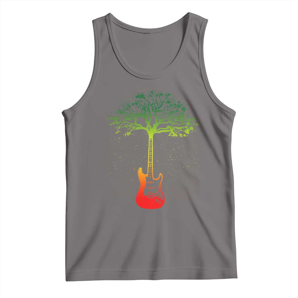 Reggae Music Guitar Rastafarian Roots Rasta Jamaican Tank Top TS11 Deep Heather Print Your Wear
