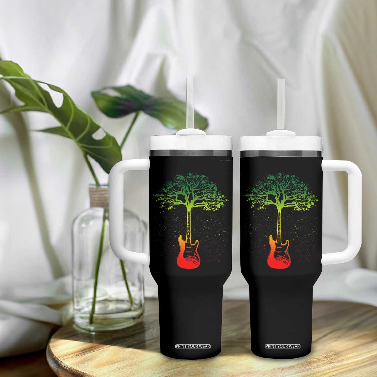 Reggae Music Guitar Rastafarian Roots Rasta Jamaican Tumbler With Handle TS11 Print Your Wear