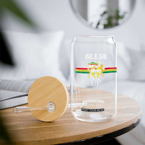 Bless Up Glass Can Rastafari Lion Of Judah Reggae Music TS11 Print Your Wear