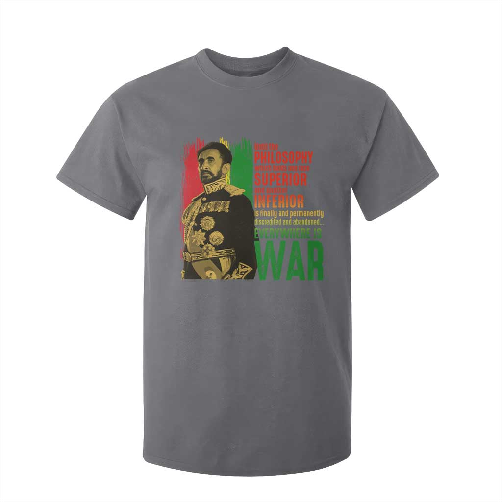 Haile Selassie Quotes T Shirt For Kid Until The Philosophy Which Holds One Race Speech War TS11 Charcoal Print Your Wear
