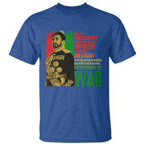 Haile Selassie Quotes T Shirt Until The Philosophy Which Holds One Race Speech War TS11 Royal Blue Print Your Wear