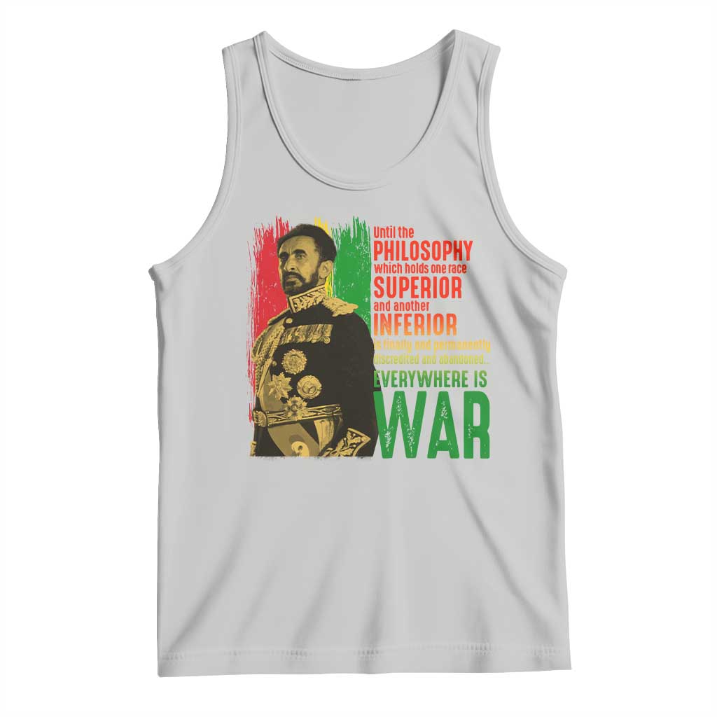 Haile Selassie Quotes Tank Top Until The Philosophy Which Holds One Race Speech War TS11 Ash Print Your Wear