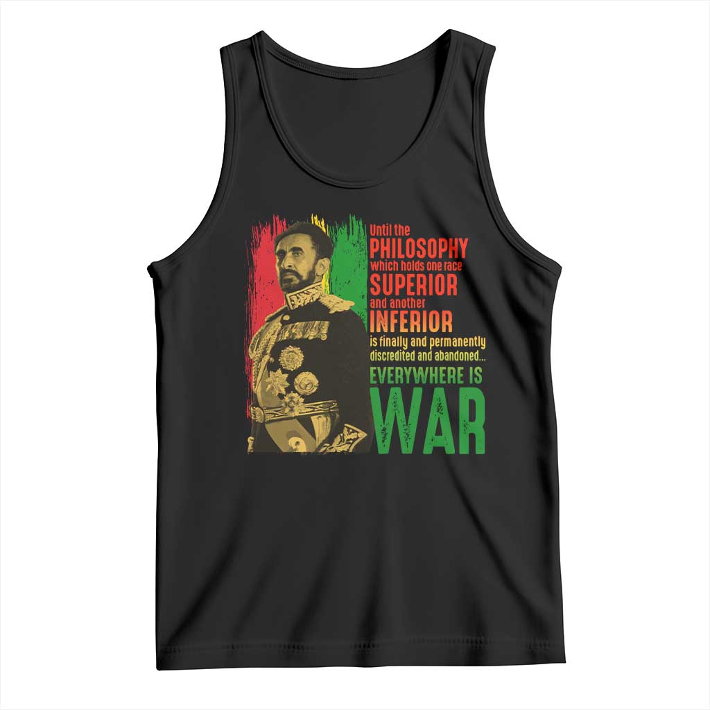 Haile Selassie Quotes Tank Top Until The Philosophy Which Holds One Race Speech War TS11 Black Print Your Wear
