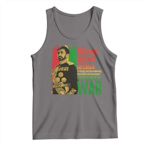 Haile Selassie Quotes Tank Top Until The Philosophy Which Holds One Race Speech War TS11 Deep Heather Print Your Wear