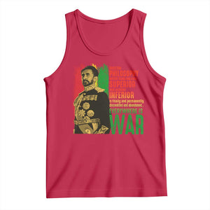 Haile Selassie Quotes Tank Top Until The Philosophy Which Holds One Race Speech War TS11 Red Print Your Wear