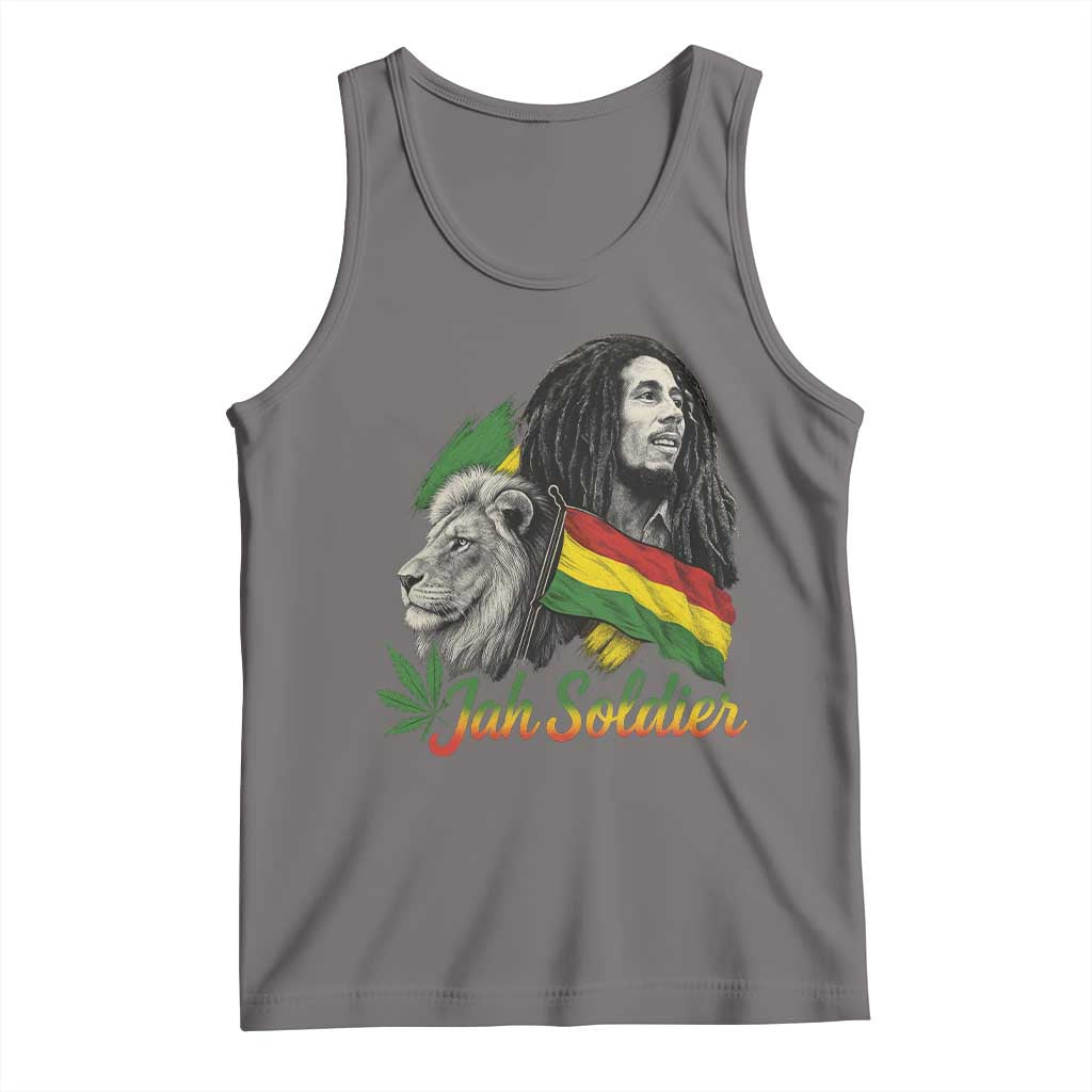 Jah Soldier Tank Top Lion Of Judah Reggae Rastafari Flag TS11 Deep Heather Print Your Wear