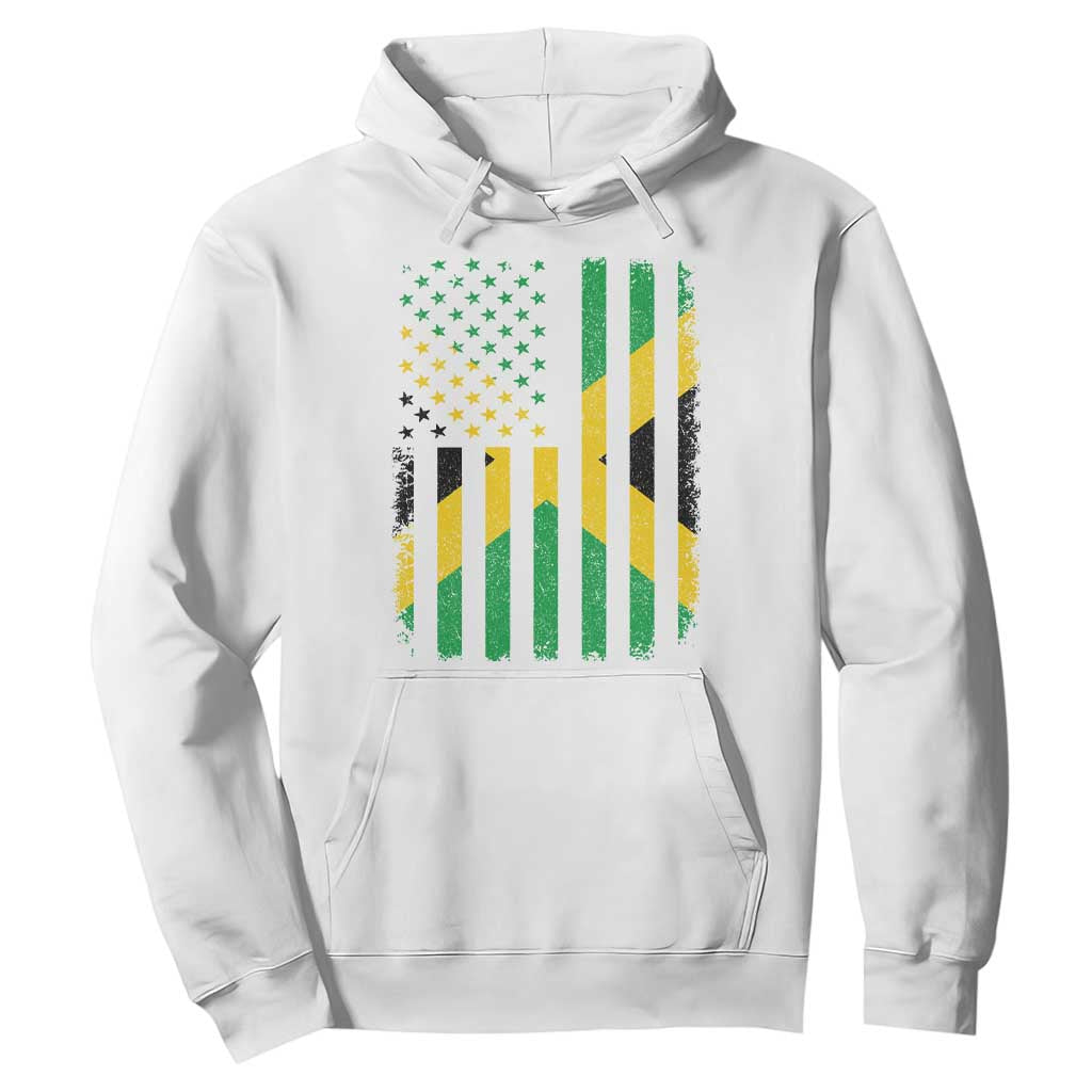 Jamaican American Distressed Patriotic Flag Hoodie TS11 White Print Your Wear