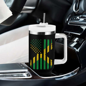 Jamaican American Distressed Patriotic Flag Tumbler With Handle TS11 Print Your Wear