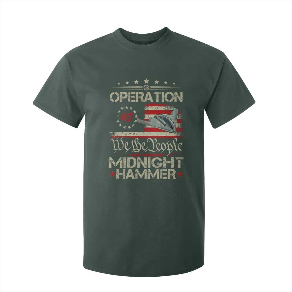Operation Midnight Hammer T Shirt For Kid Bomber Jet Vintage Betsy Ross Flag TS11 Dark Forest Green Print Your Wear