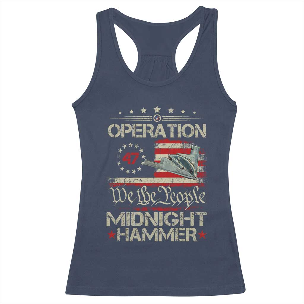 Operation Midnight Hammer Racerback Tank Top Bomber Jet Vintage Betsy Ross Flag TS11 Navy Print Your Wear