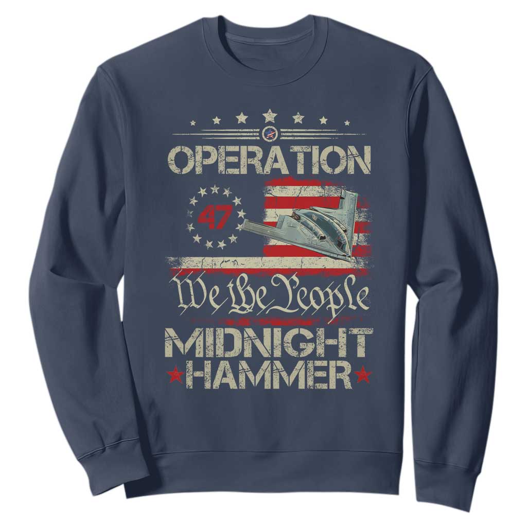 Operation Midnight Hammer Sweatshirt Bomber Jet Vintage Betsy Ross Flag TS11 Navy Print Your Wear