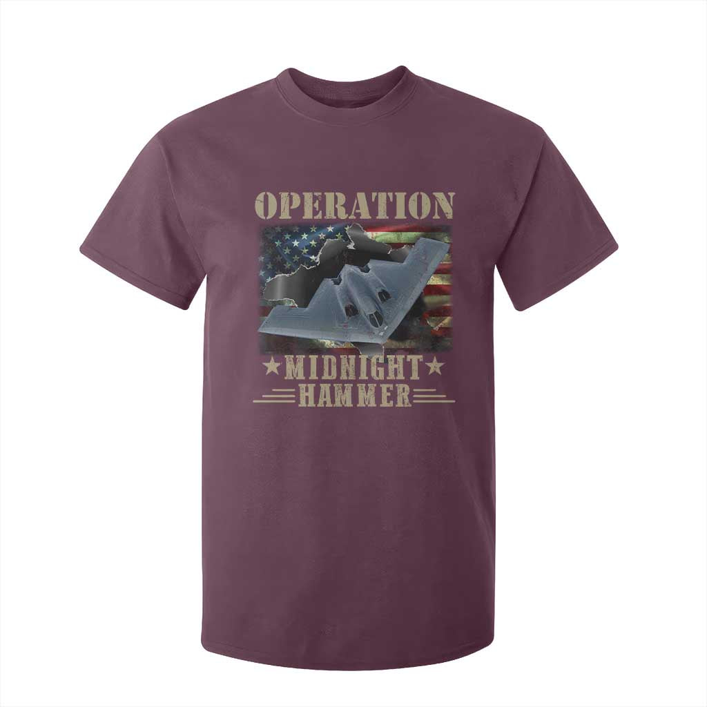 Operation Midnight Hammer T Shirt For Kid Bomber Jet American Flag TS11 Maroon Print Your Wear