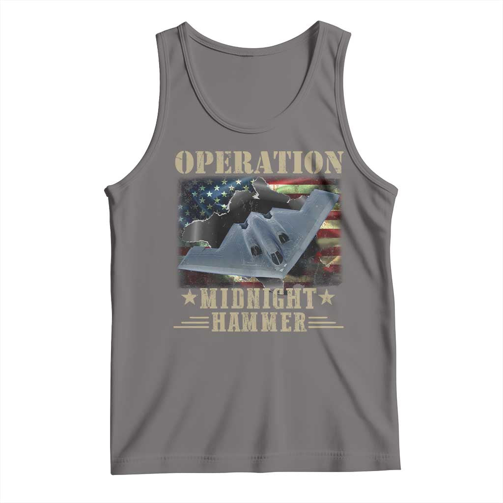 Operation Midnight Hammer Tank Top Bomber Jet American Flag TS11 Deep Heather Print Your Wear
