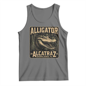 Funny Alligator Alcatraz Tank Top Florida Everglades Alligatraz Meme 2025 TS11 Black Heather Print Your Wear