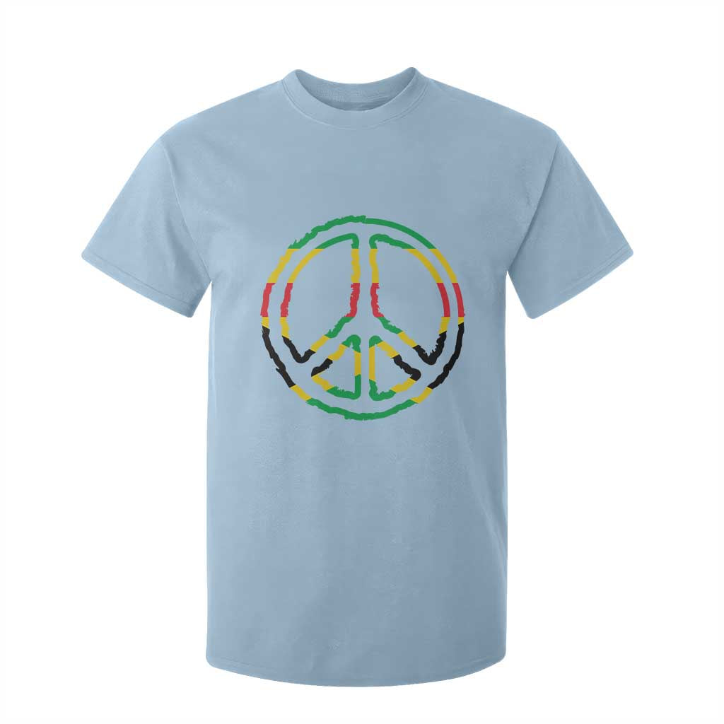 Rasta Jamaican Flag Peace Symbol Reggae T Shirt For Kid TS11 Light Blue Print Your Wear