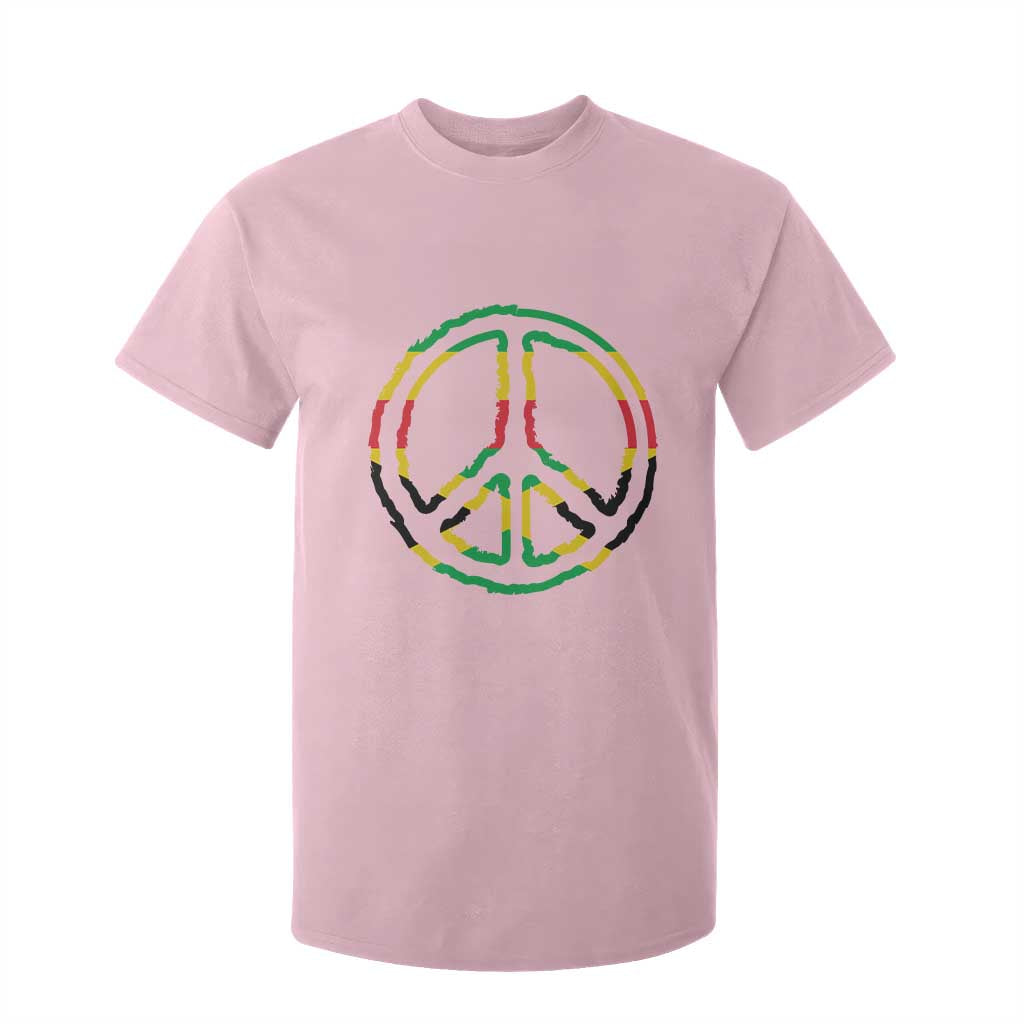 Rasta Jamaican Flag Peace Symbol Reggae T Shirt For Kid TS11 Light Pink Print Your Wear