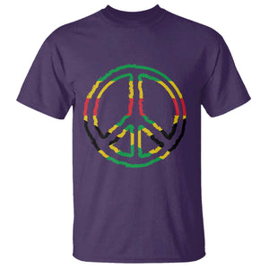 Rasta Jamaican Flag Peace Symbol Reggae T Shirt TS11 Purple Print Your Wear