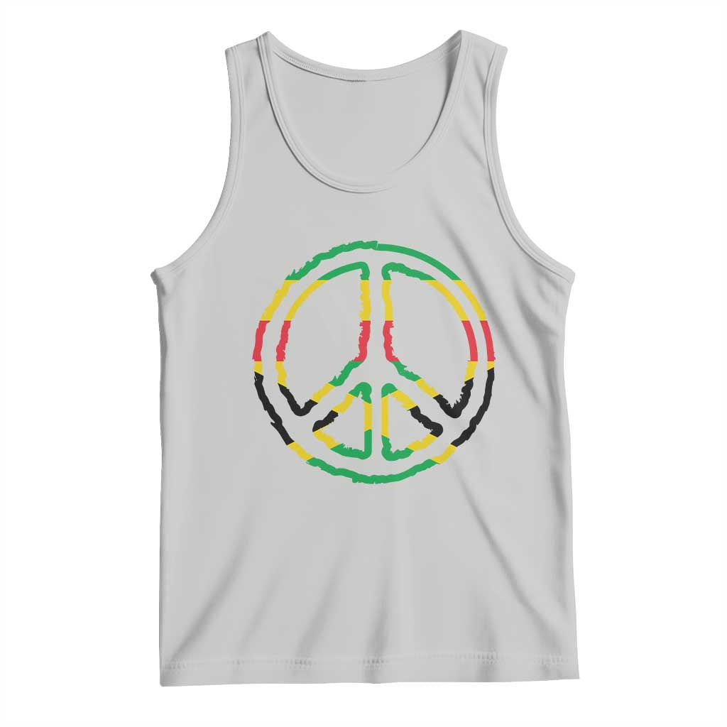 Rasta Jamaican Flag Peace Symbol Reggae Tank Top TS11 Ash Print Your Wear