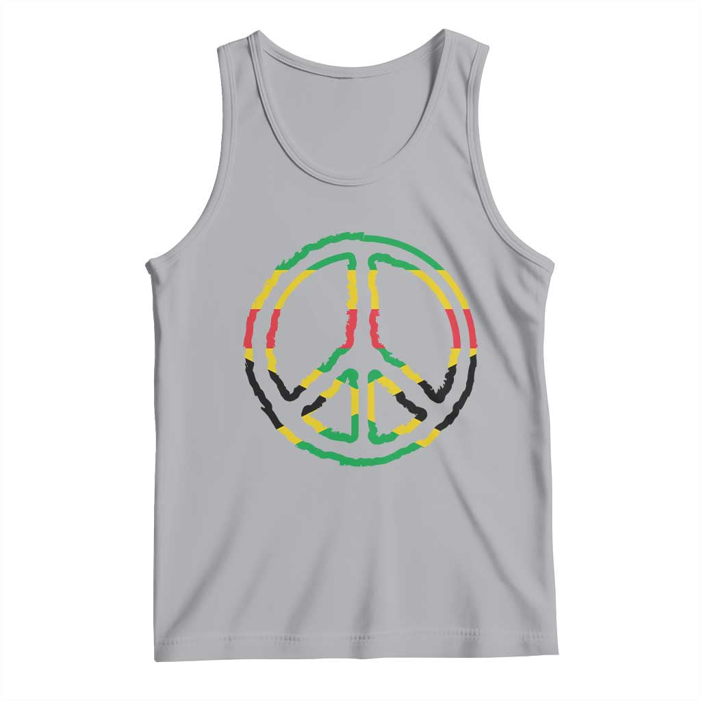 Rasta Jamaican Flag Peace Symbol Reggae Tank Top TS11 Athletic Heather Print Your Wear